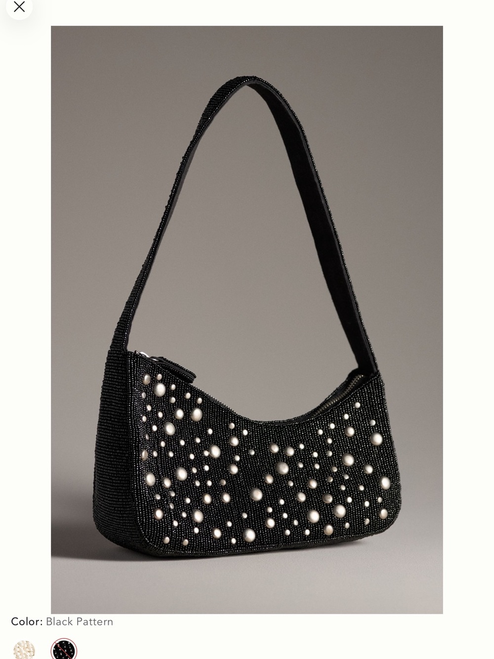 Black Beaded Shoulder Bag